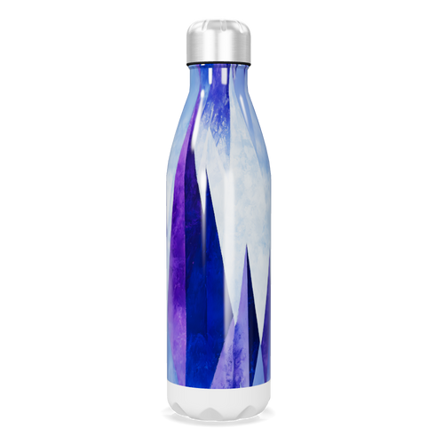 Garrafa Inox - Azul com Estampa Geométrica