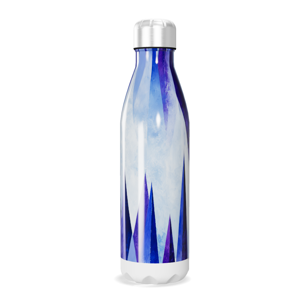 Garrafa Inox - Azul com Estampa Geométrica