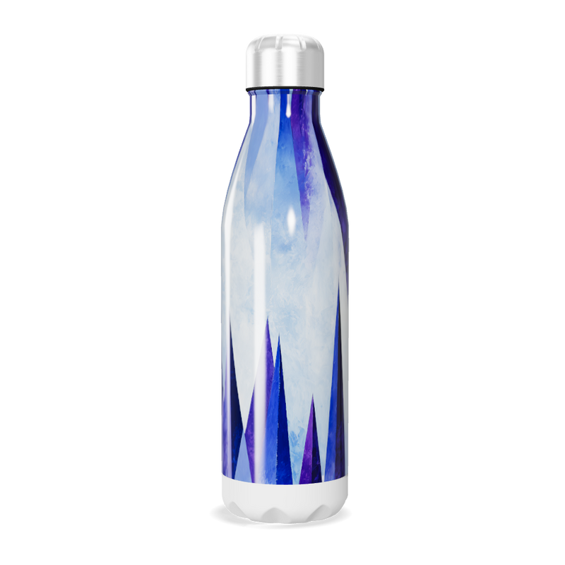 Garrafa Inox - Azul com Estampa Geométrica