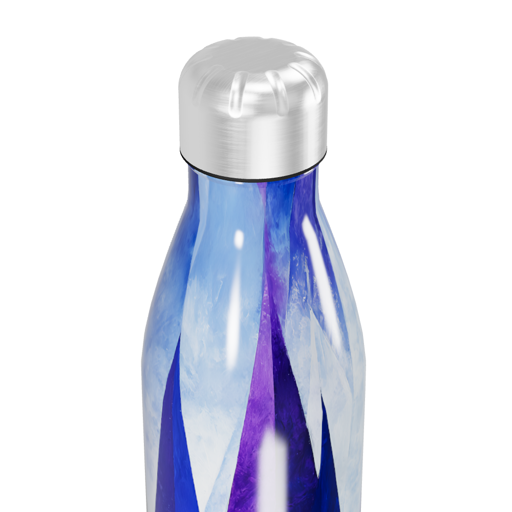 Garrafa Inox - Azul com Estampa Geométrica