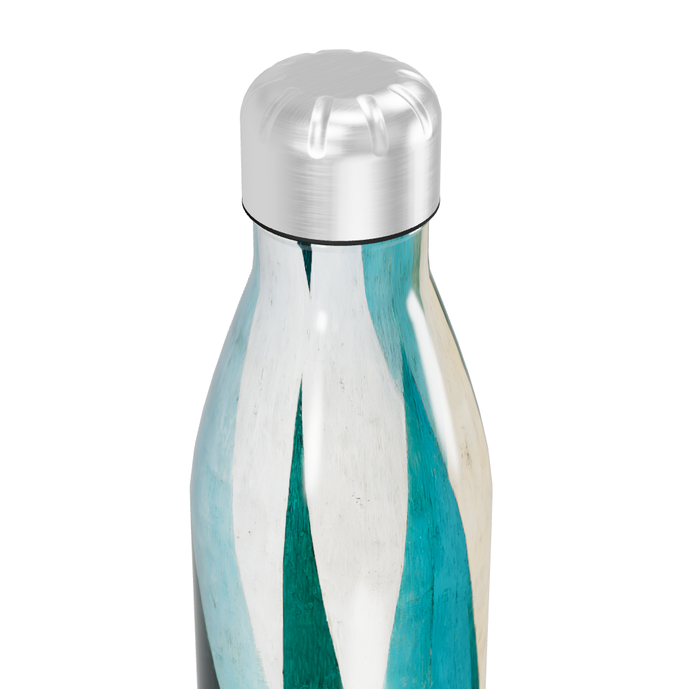 Garrafa Inox - Azul com Estampa Geométrica