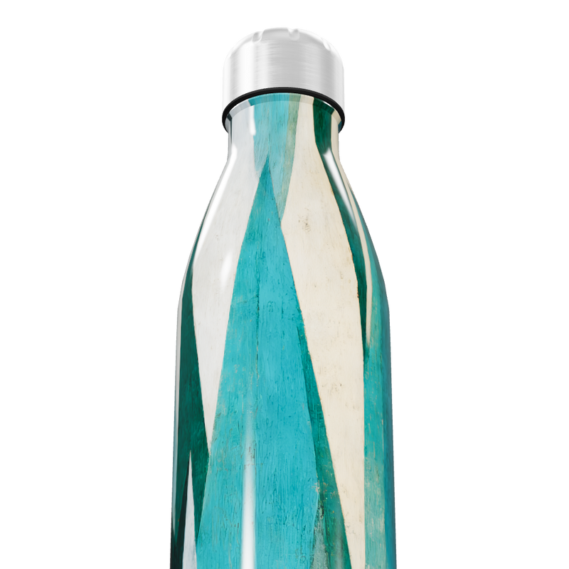 Garrafa Inox - Azul com Estampa Geométrica