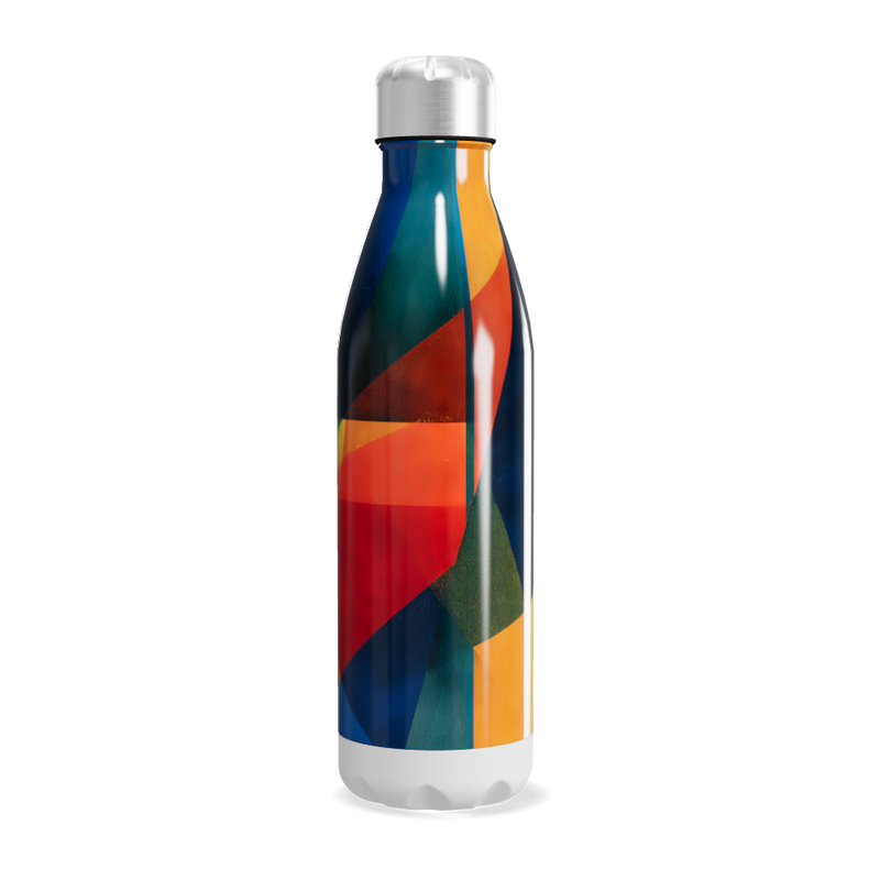 Garrafa Inox - Estampa Geométrica Colorida