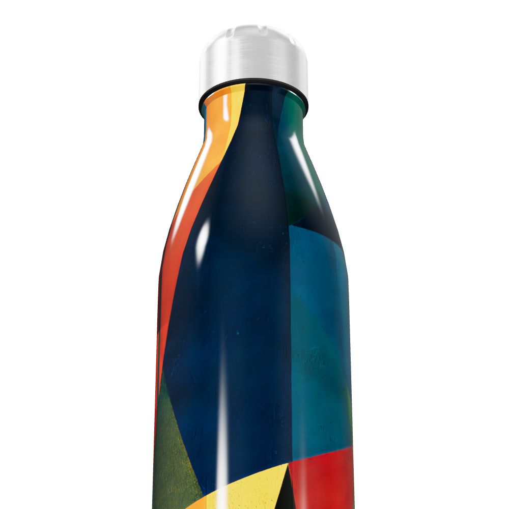 Garrafa Inox - Estampa Geométrica Colorida