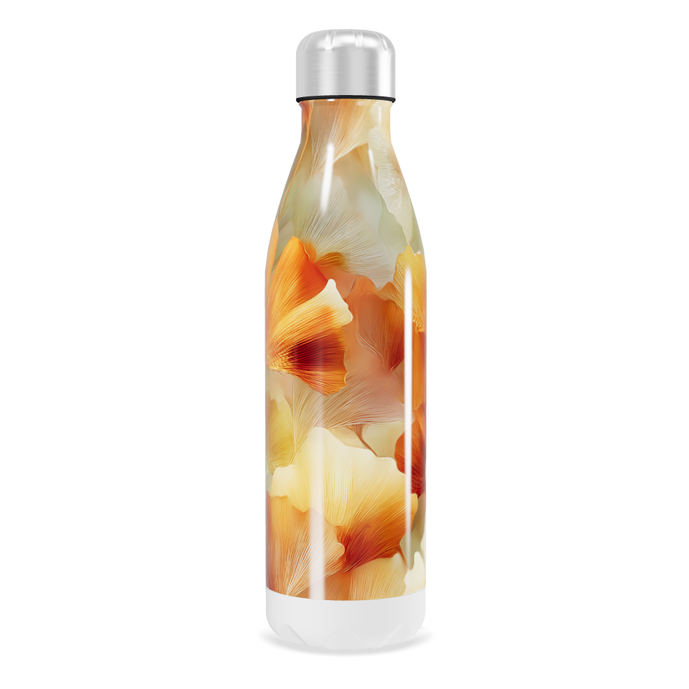 Garrafa Inox - Estampa Floral Laranja