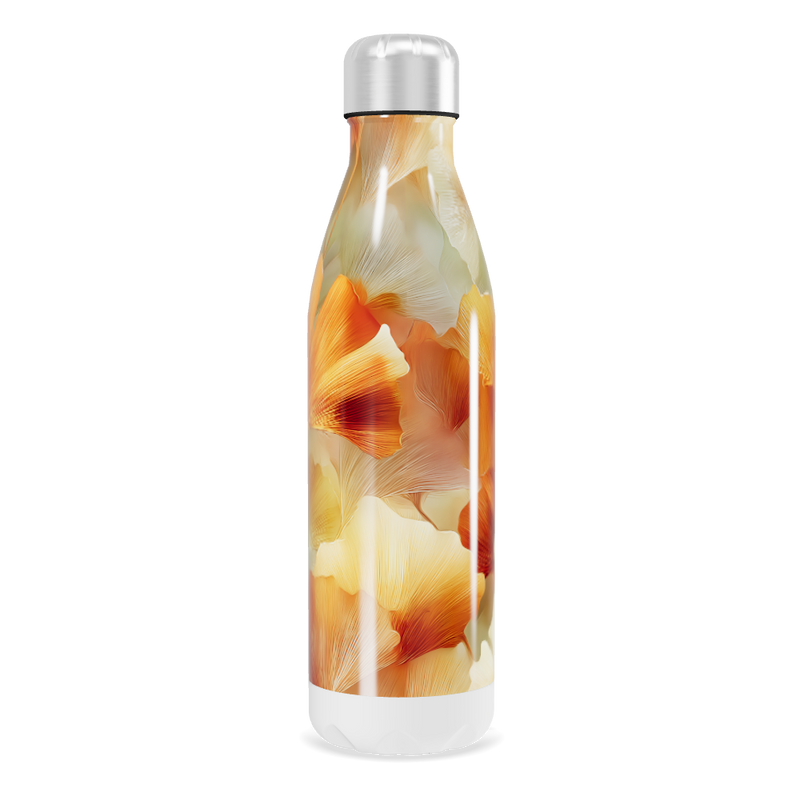 Garrafa Inox - Estampa Floral Laranja