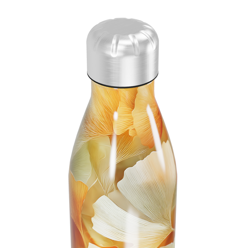 Garrafa Inox - Estampa Floral Laranja