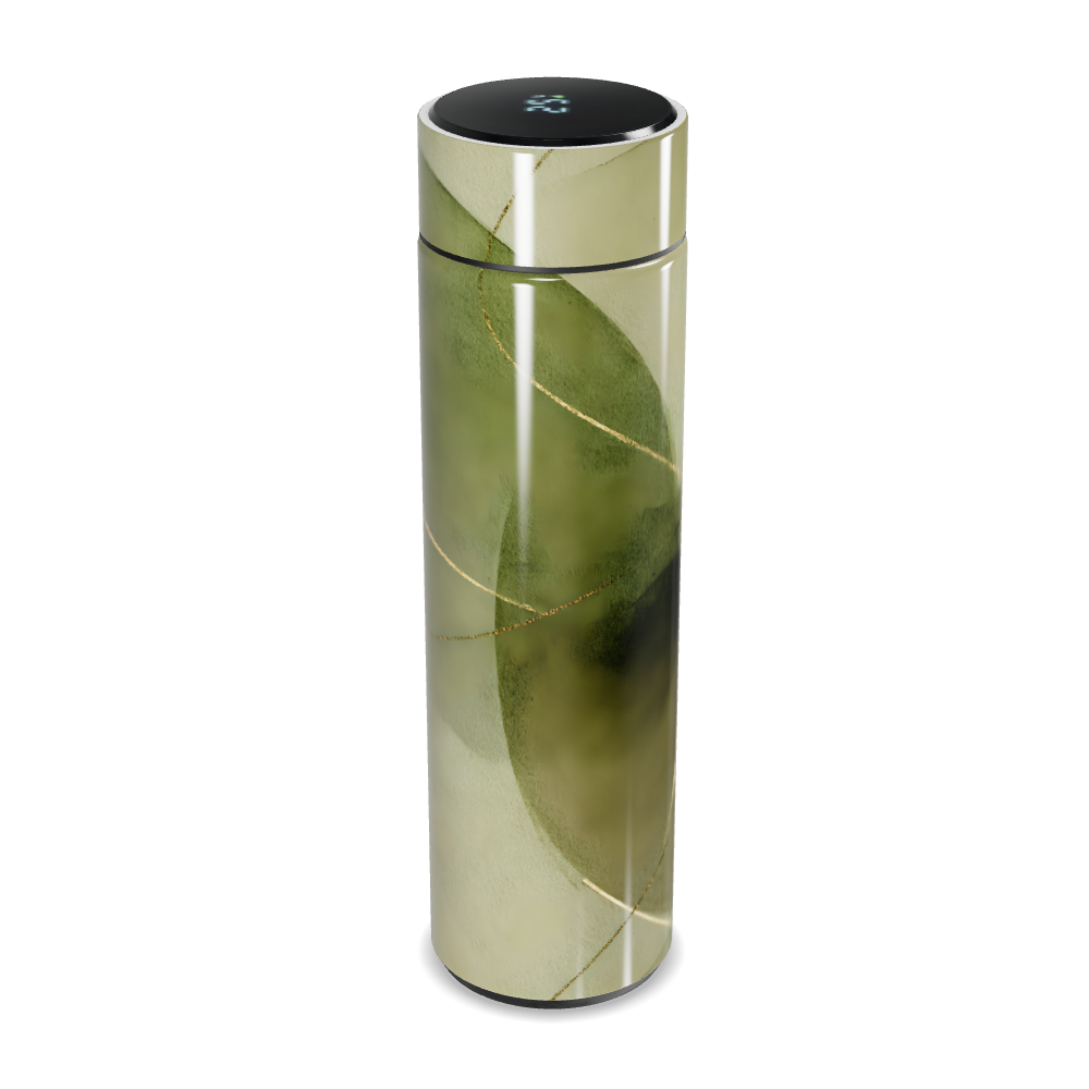 Garrafa Térmica Touch - Verde com Estampa Abstrata