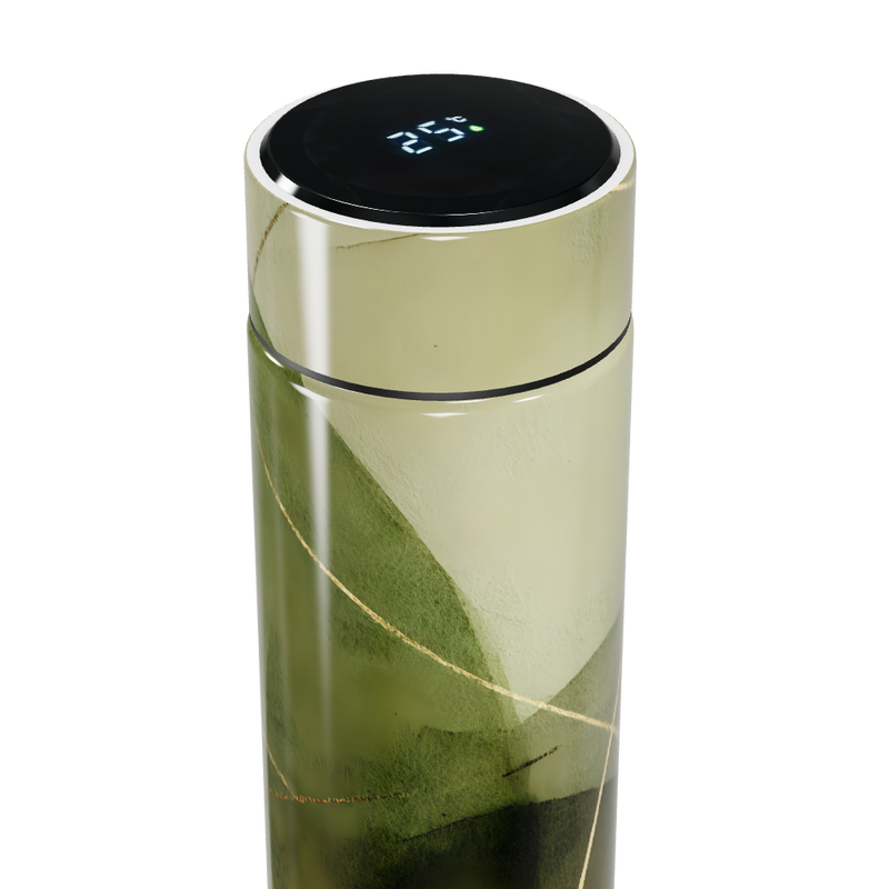 Garrafa Térmica Touch - Verde com Estampa Abstrata