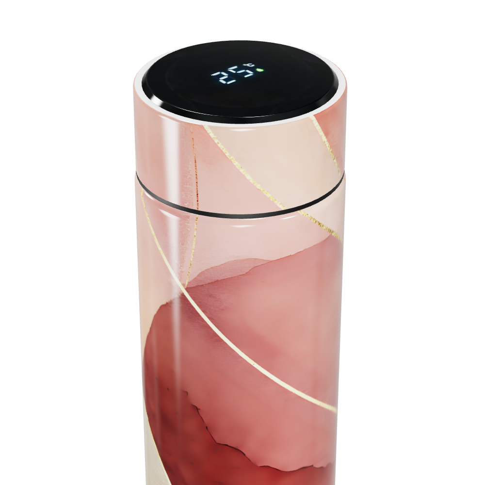 Garrafa Térmica Touch - Rosa Mármore Com Visor Touch