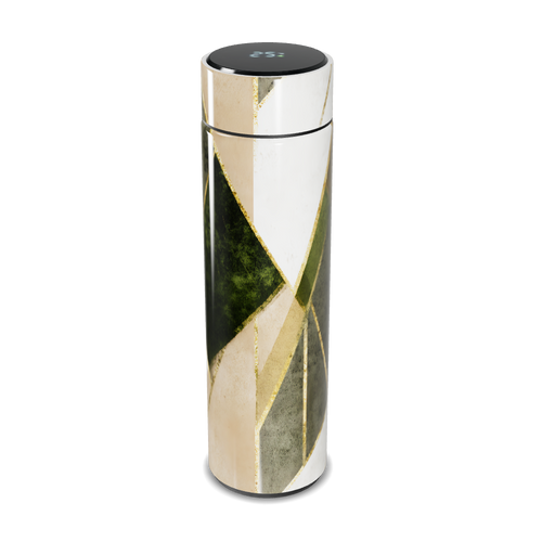 Garrafa Térmica Touch - Design Geométrico Verde