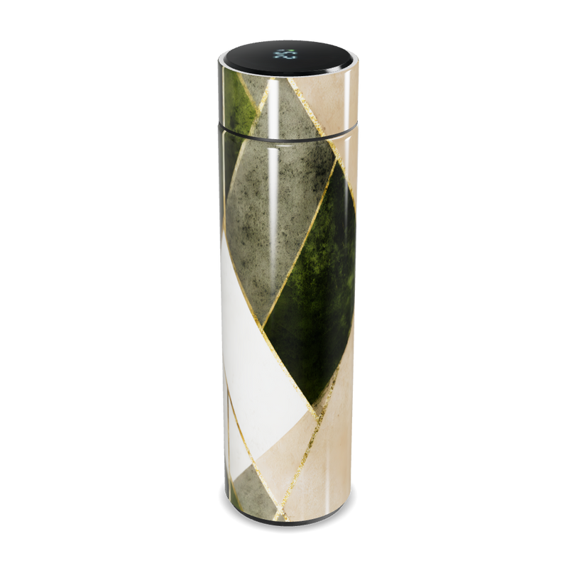 Garrafa Térmica Touch - Design Geométrico Verde