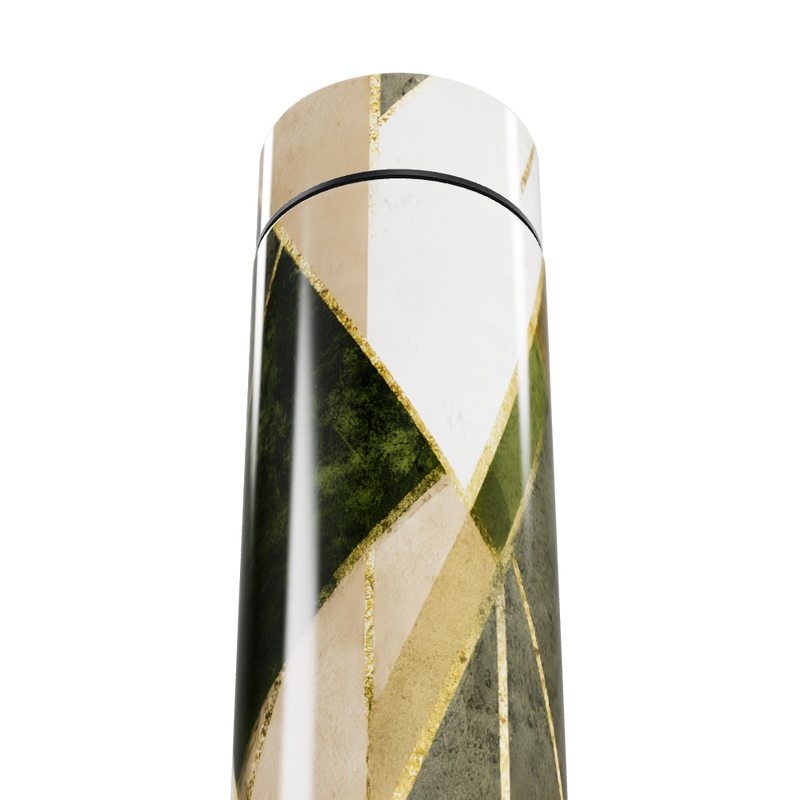 Garrafa Térmica Touch - Design Geométrico Verde