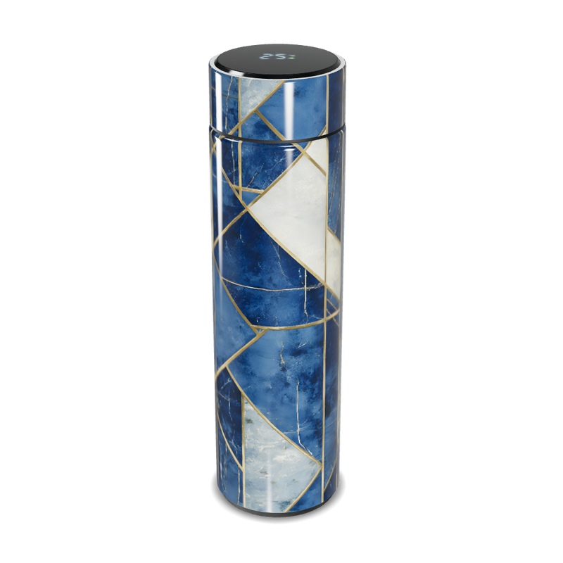 Garrafa Térmica Touch - Azul Mármore Elegante