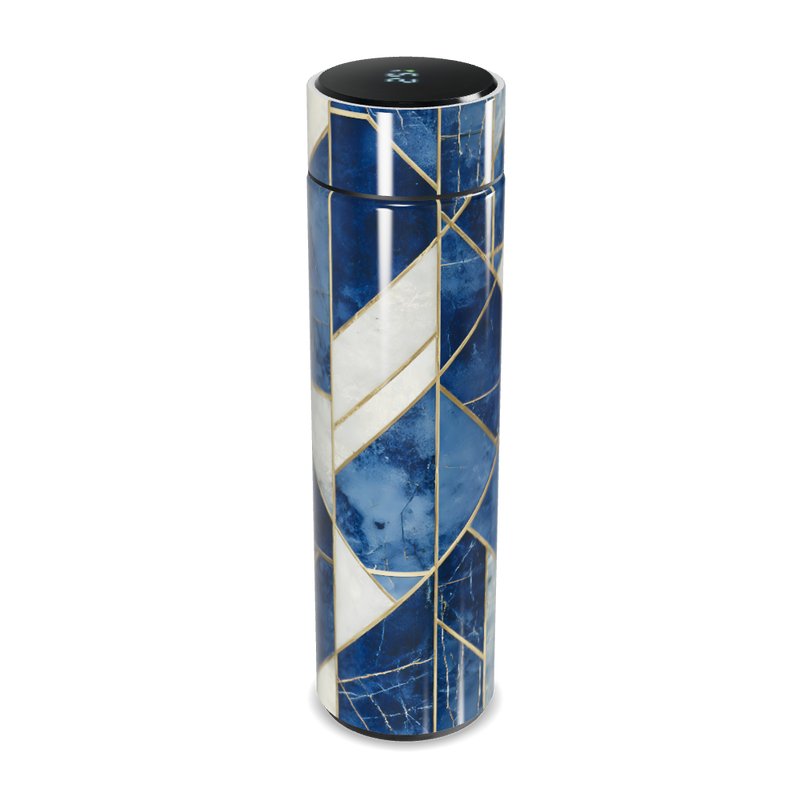 Garrafa Térmica Touch - Azul Mármore Elegante