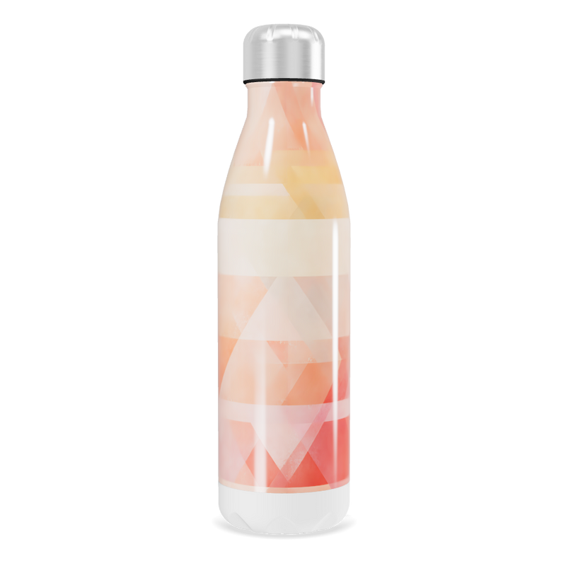 Garrafa Inox - Estampa Geométrica Laranja