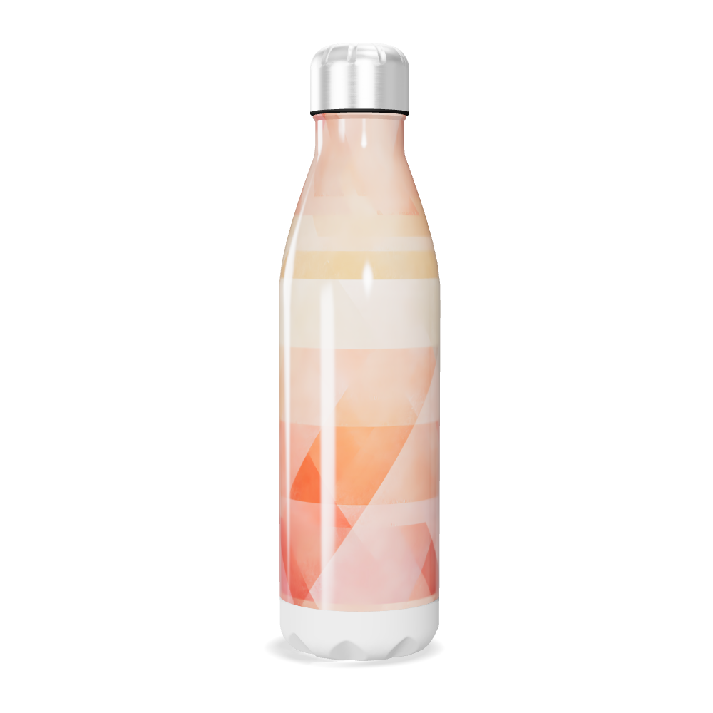 Garrafa Inox - Estampa Geométrica Laranja