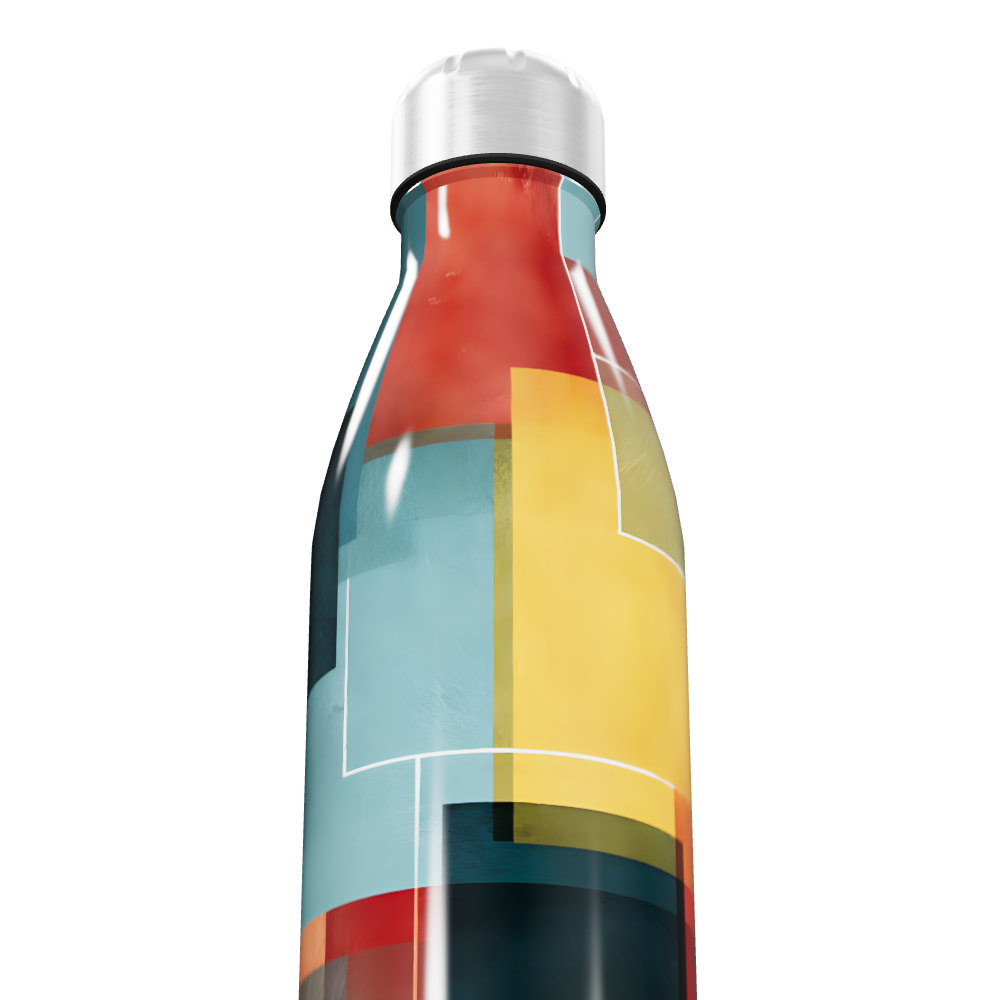 Garrafa Inox Geométrica Colorida 500ml