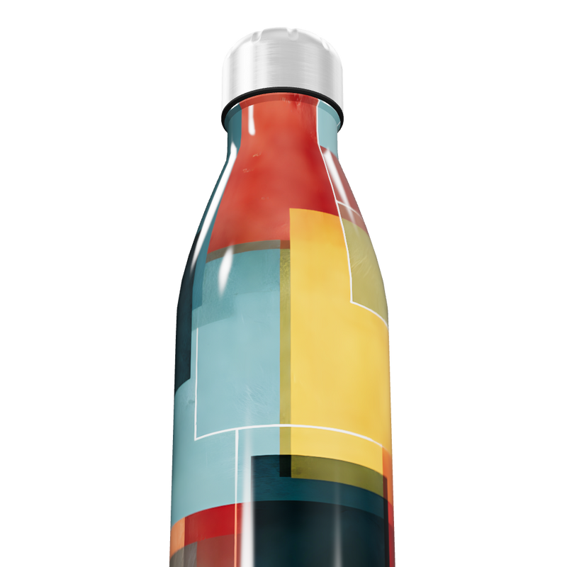 Garrafa Inox Geométrica Colorida 500ml