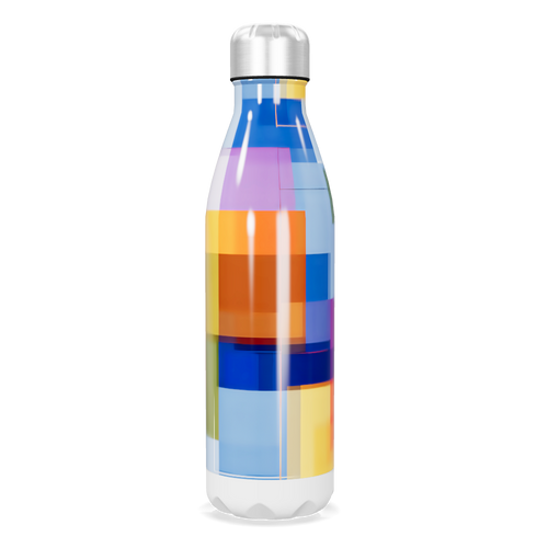 Garrafa Inox - Estampa Geométrica Colorida