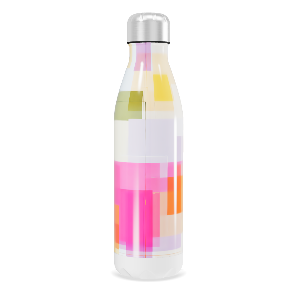 Garrafa Inox - Estampa Geométrica Colorida