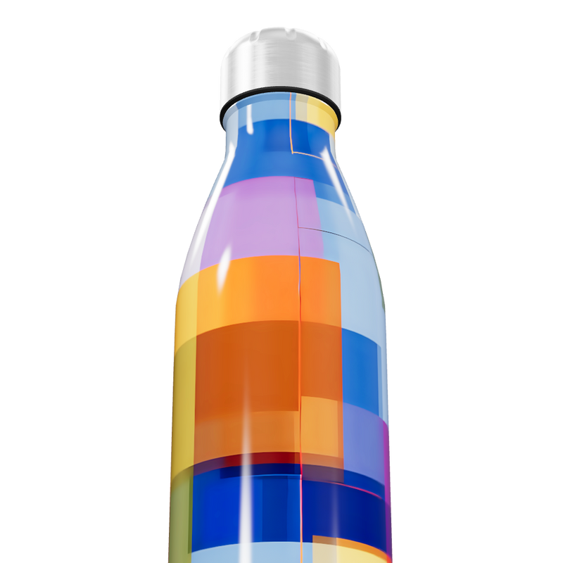 Garrafa Inox - Estampa Geométrica Colorida