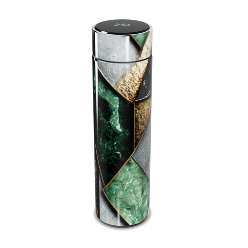 Garrafa Térmica Touch - Mármore Verde e Dourado