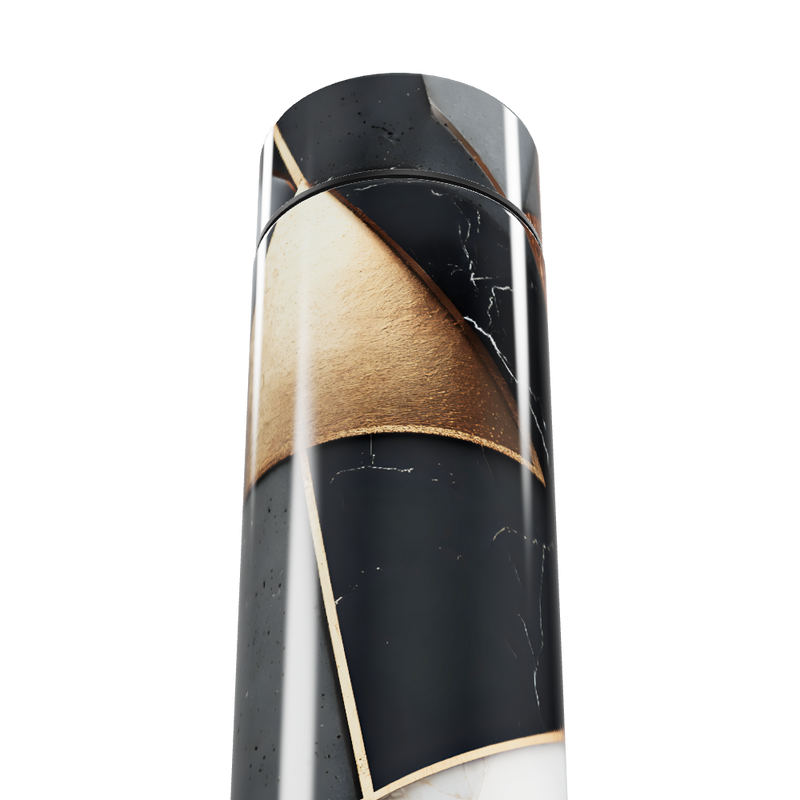 Garrafa Térmica Touch - Preto e Dourado Geométrico