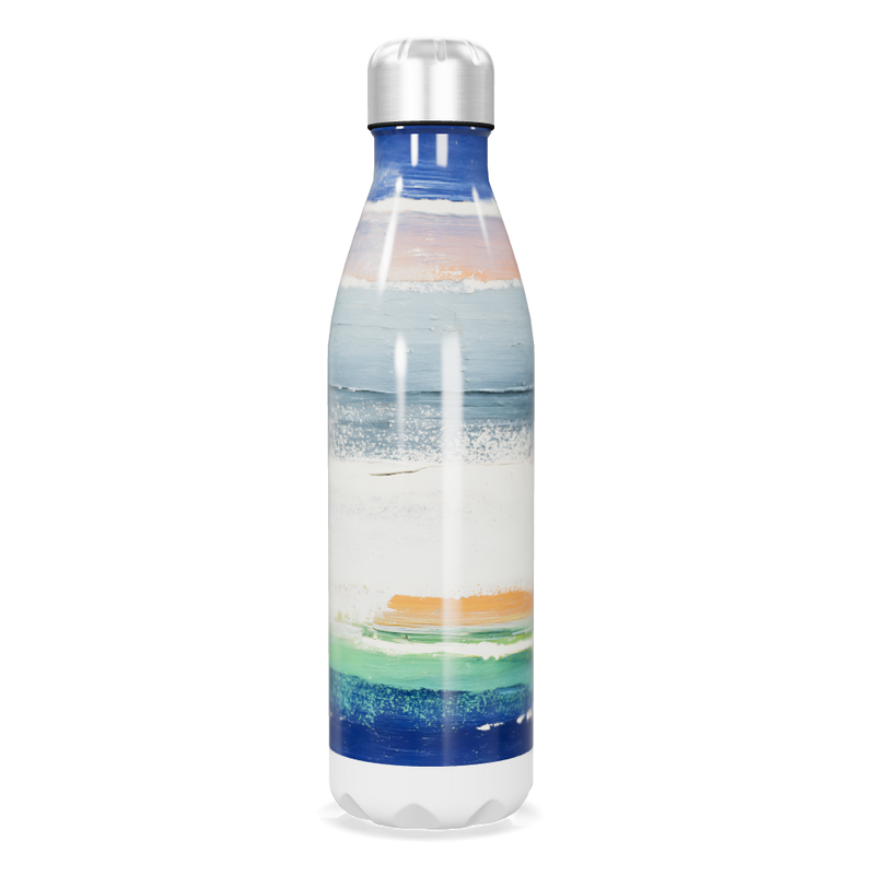 Garrafa Inox - Estampa Praia Azul