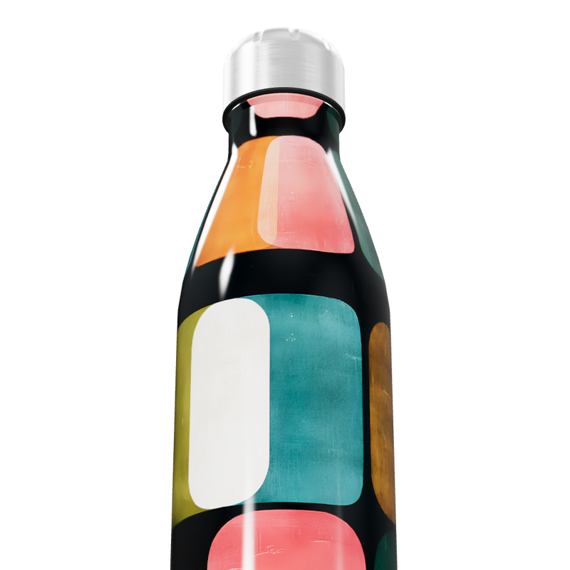 Garrafa Inox - Estampa Colorida Geométrica