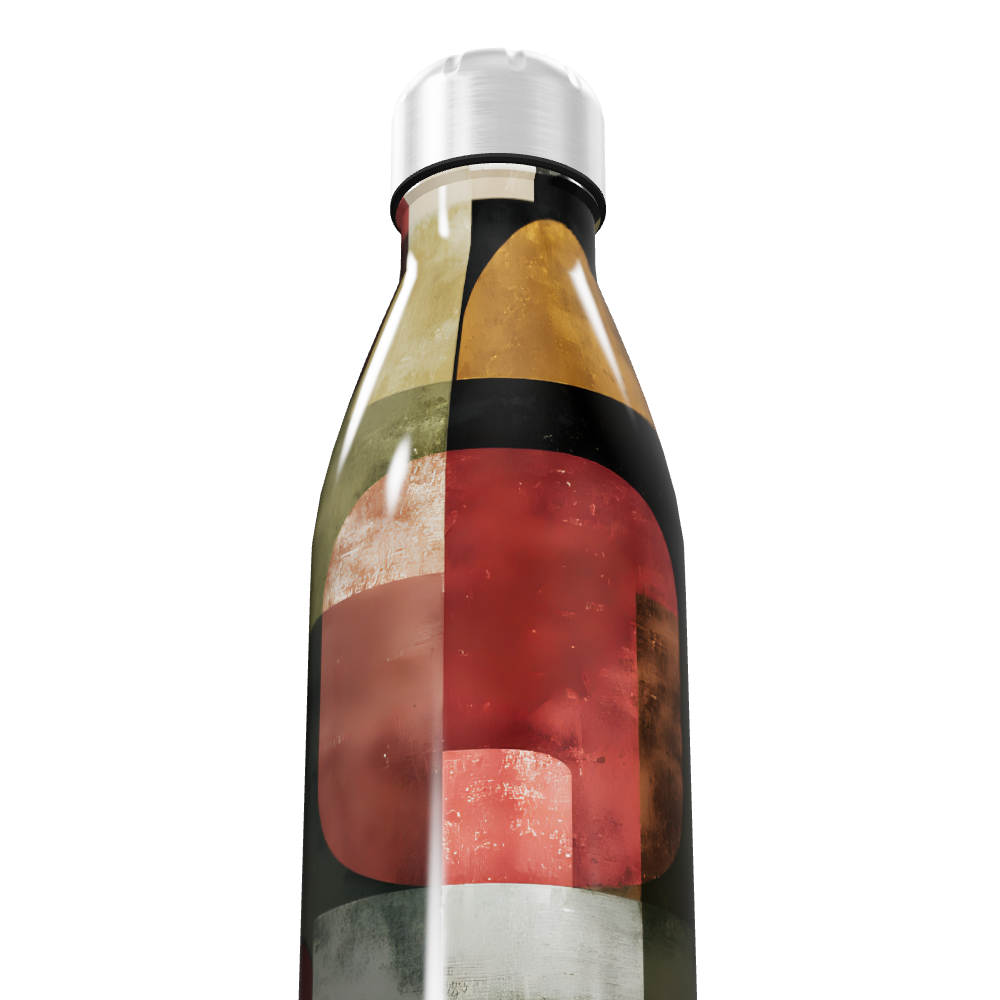 Garrafa Inox - Estampa Geométrica Colorida