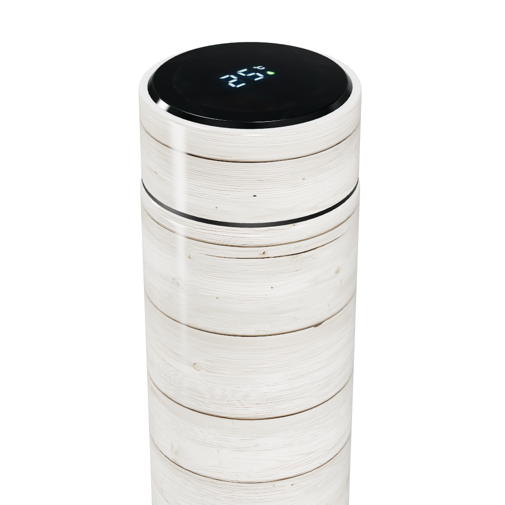 Garrafa Térmica Touch - Madeira com Display LED