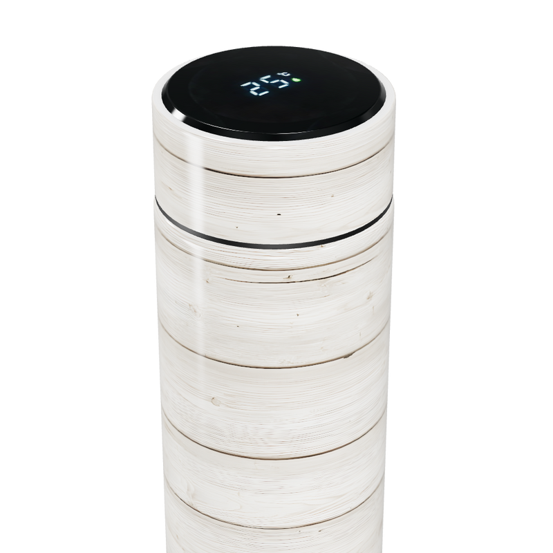 Garrafa Térmica Touch - Madeira com Display LED