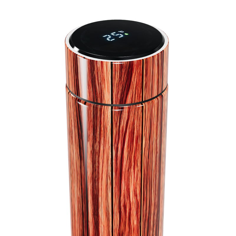 Garrafa Térmica Touch - Madeira Display Digital