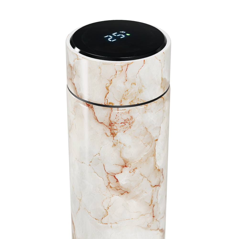 Garrafa Térmica Touch - Mármore Digital Branca