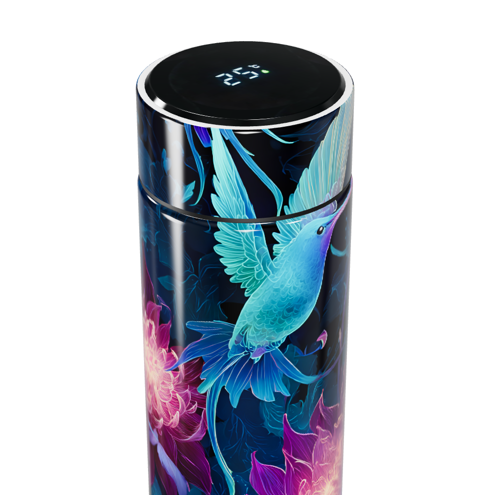 Garrafa Térmica Touch - Colibri Floral Azul