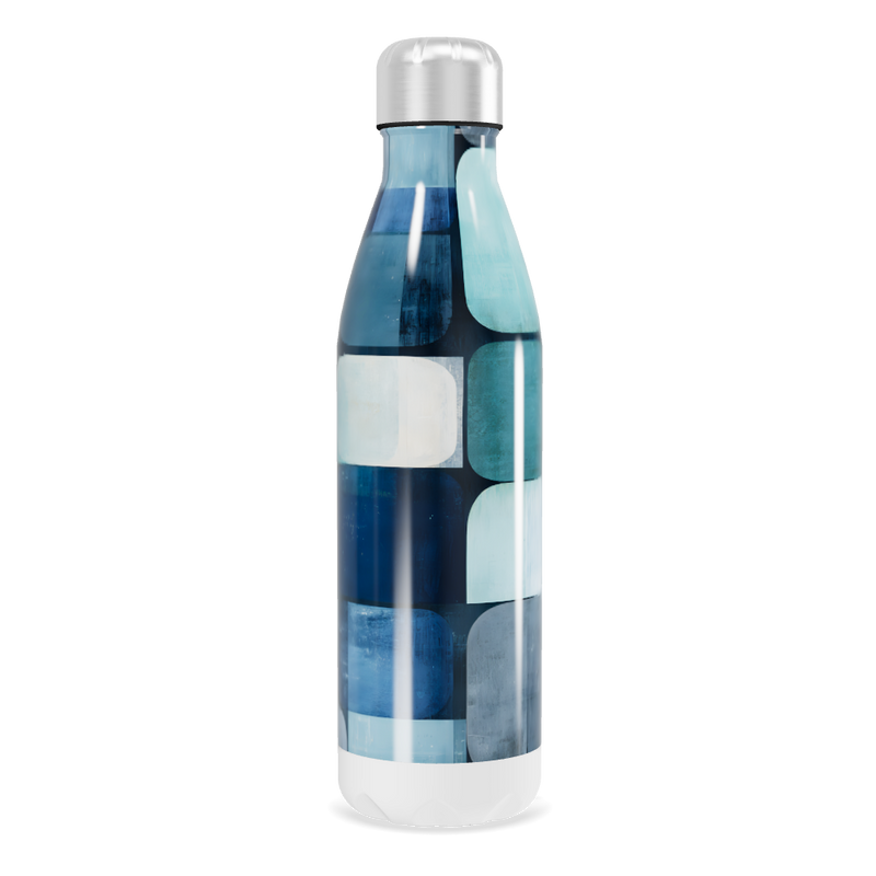 Garrafa Inox Estampada Azul