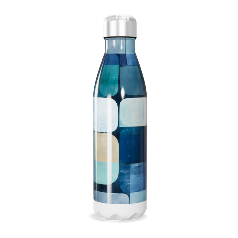 Garrafa Inox Estampada Azul