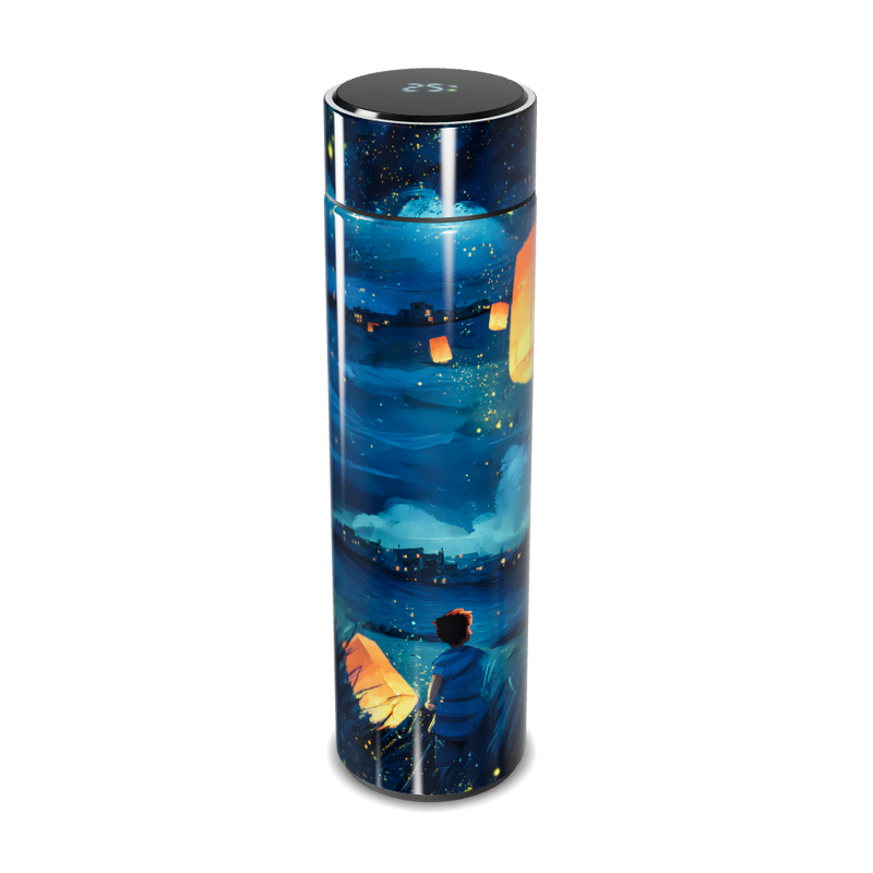 Garrafa Térmica Touch - Estampa Noite Azul