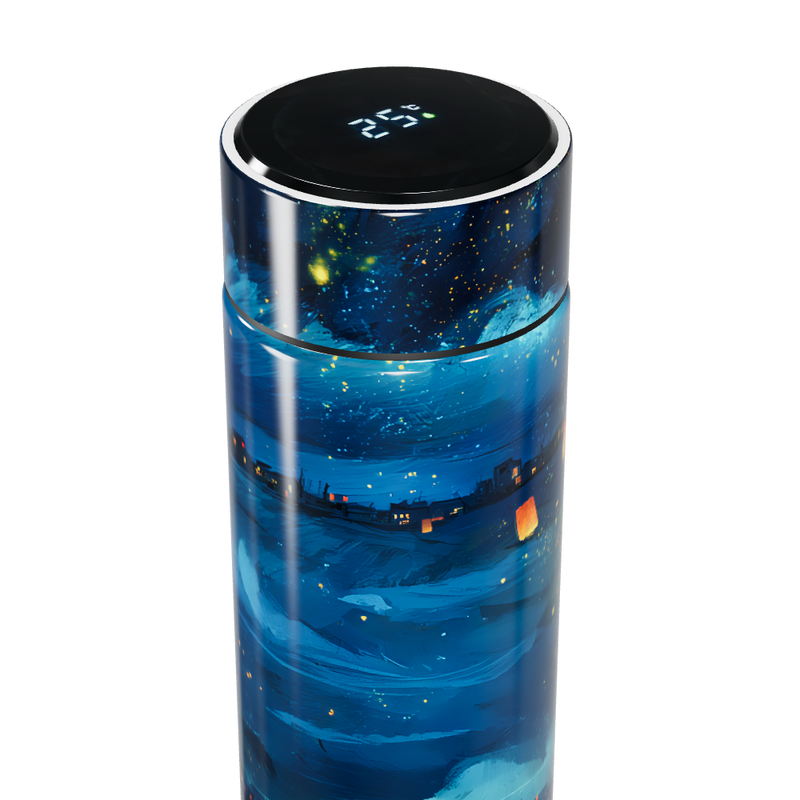Garrafa Térmica Touch - Estampa Noite Azul