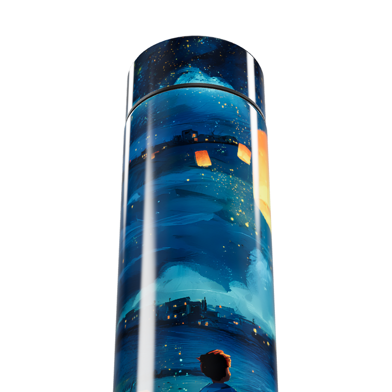 Garrafa Térmica Touch - Estampa Noite Azul