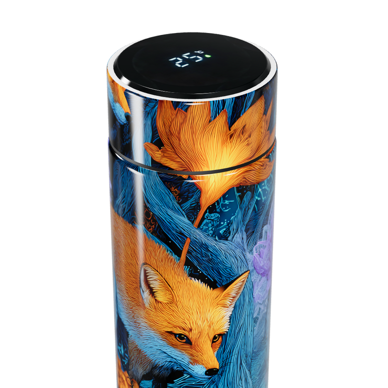 Garrafa Térmica Touch - Estampa Raposa Colorida