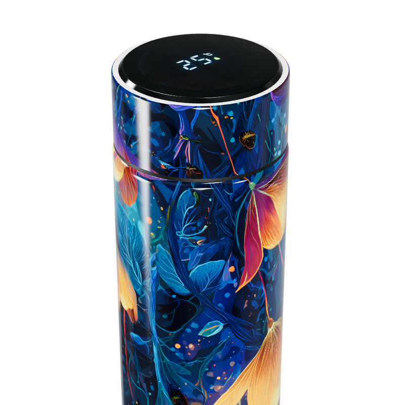 Garrafa Térmica Touch - Floral Azul