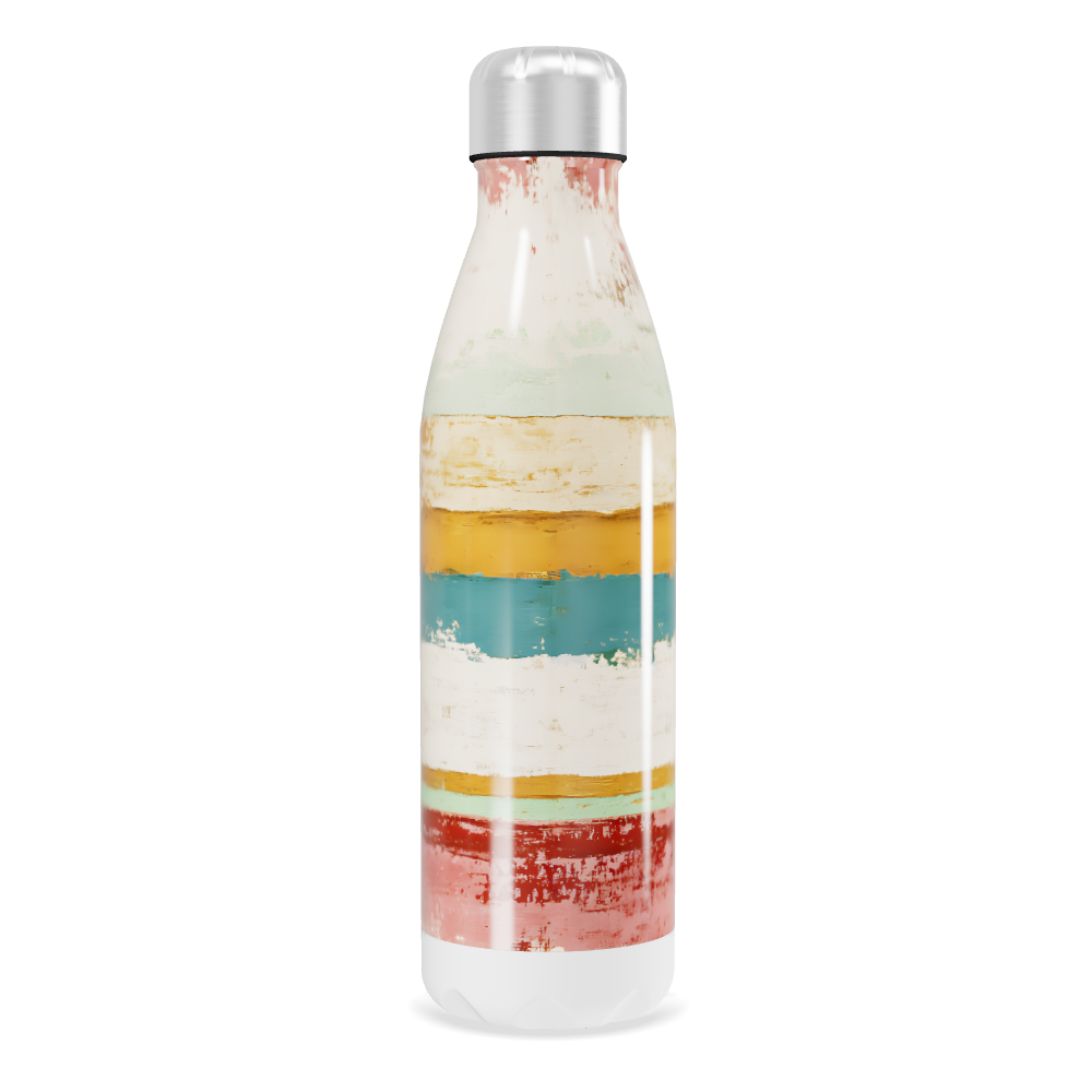 Garrafa Inox - Estampada Listras Coloridas