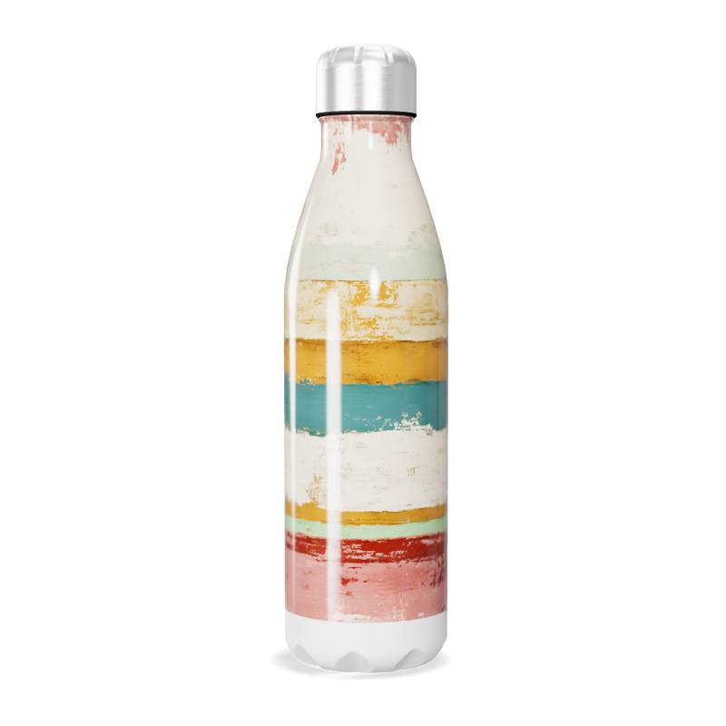 Garrafa Inox - Estampada Listras Coloridas
