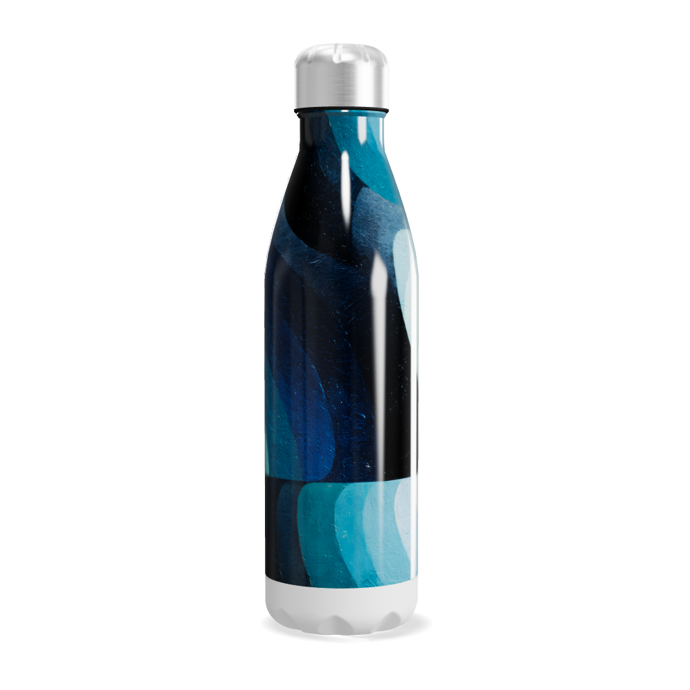 Garrafa Inox - Estampa Azul e Preta