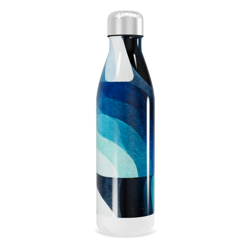 Garrafa Inox - Estampa Azul e Preta