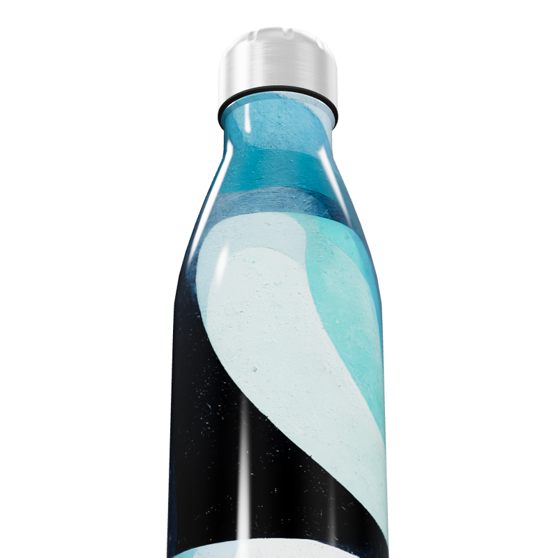 Garrafa Inox - Estampa Azul e Preta