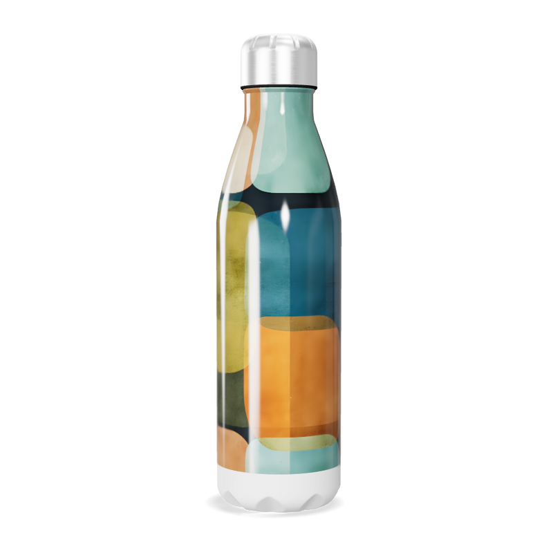 Garrafa Inox - Colorida com Estampas Geométricas