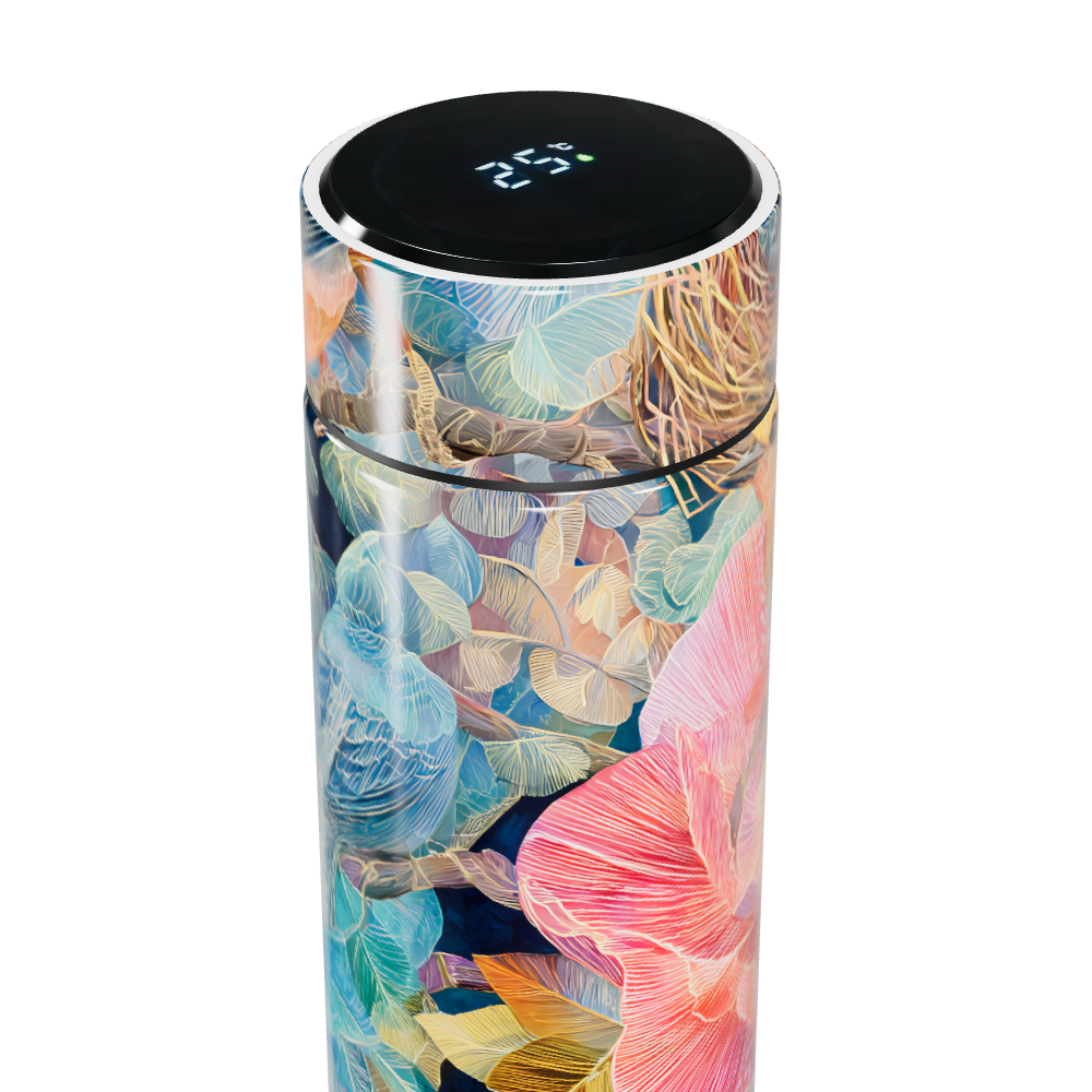 Garrafa Térmica Touch - Floral com Visor Digital